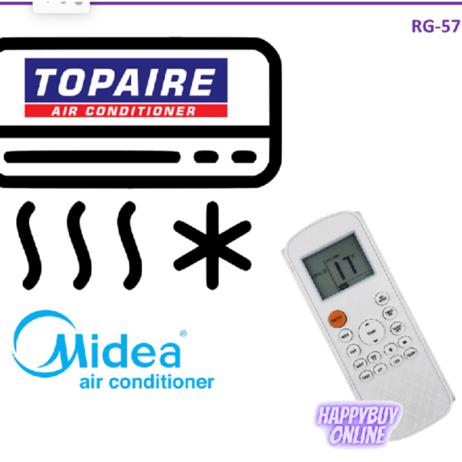 Midea/Topaire Aircond Ar Condicionado Controle Remoto RG57 Multi Compatível Sharp/Samsung Sensor De Ângulo Sinal Poderos