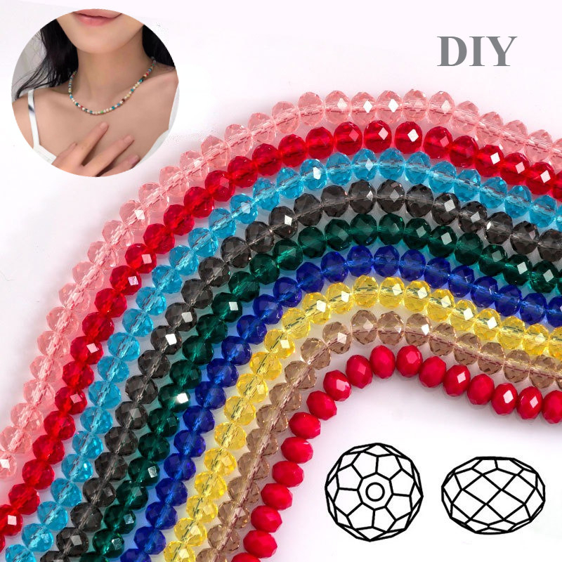 Venda Quente 3mm 4mm 6mm 8mm Roda Redonda Contas De Vidro Acessórios De Jóias Artesanais Para Pulseira Artesanato Fazend