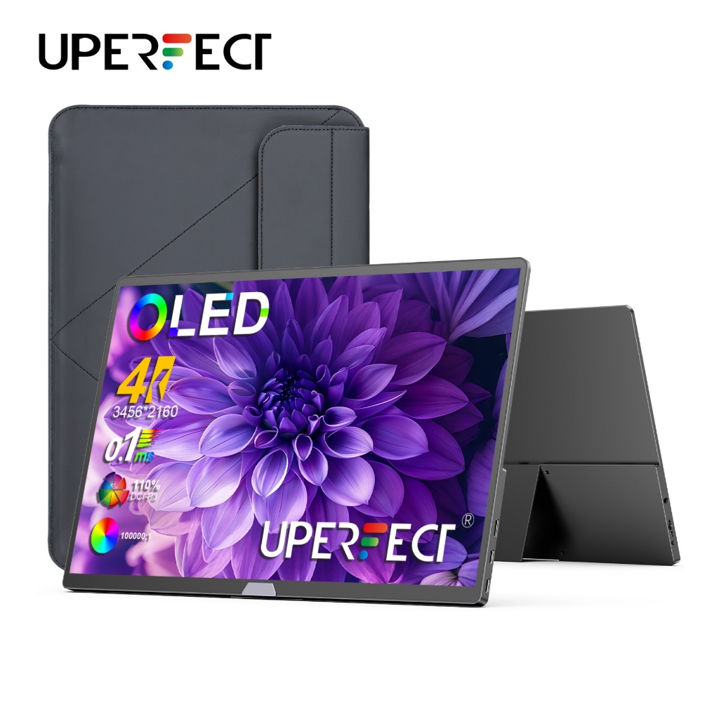 【Enviar do Brasil】UPERFECT Monitor Portátil OLED 15.6 Pole 4K 60HZ 0.1ms 500Nits