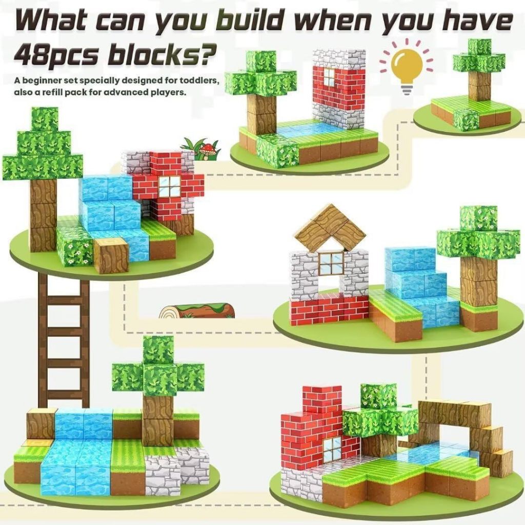 100pcs Conjunto de blocos de construção magnéticos, jogo de construção, brinquedo educativo para crianças — imagem 2 de 2