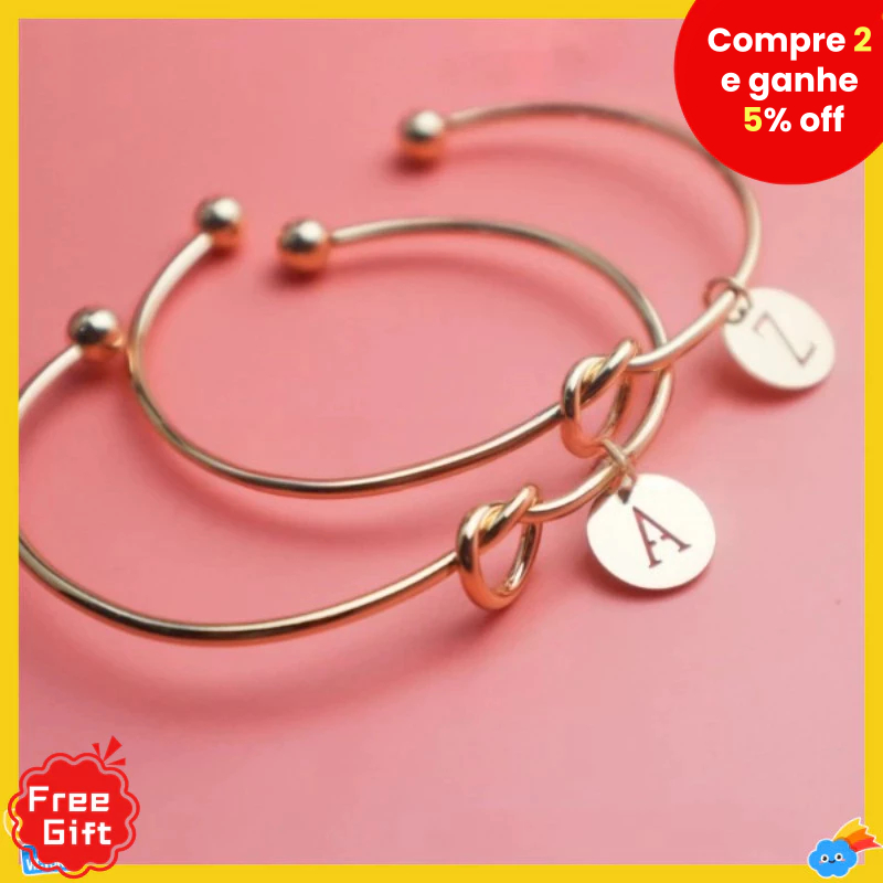Pulseira feminina de Metal simples com 26 letras/nomes personalizados, presentes para damas de honra