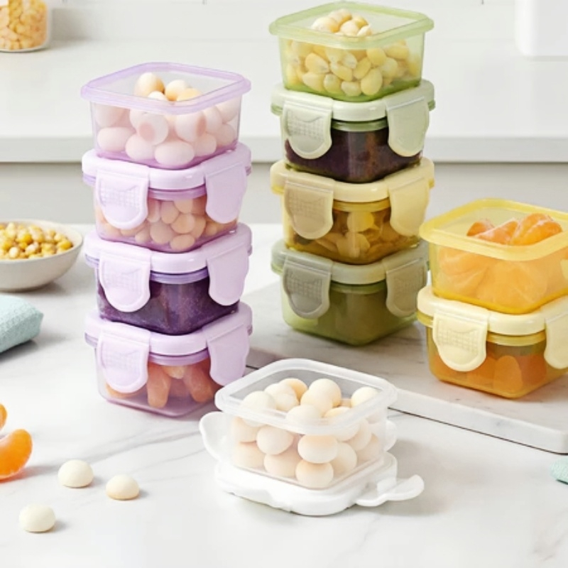 Kit Potes Mini Congelar Papinha Tampa Hermética Bebê Freezer Microondas Potinho Ventosa Silicone-60ml1