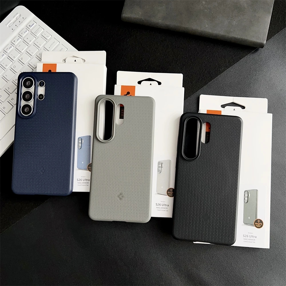 Spigen Para Samsung Tire Padrão Carregamento Magnético À Prova De Choque Soft Shell Galaxy S26 S25 S24 Ultra Plus Busine