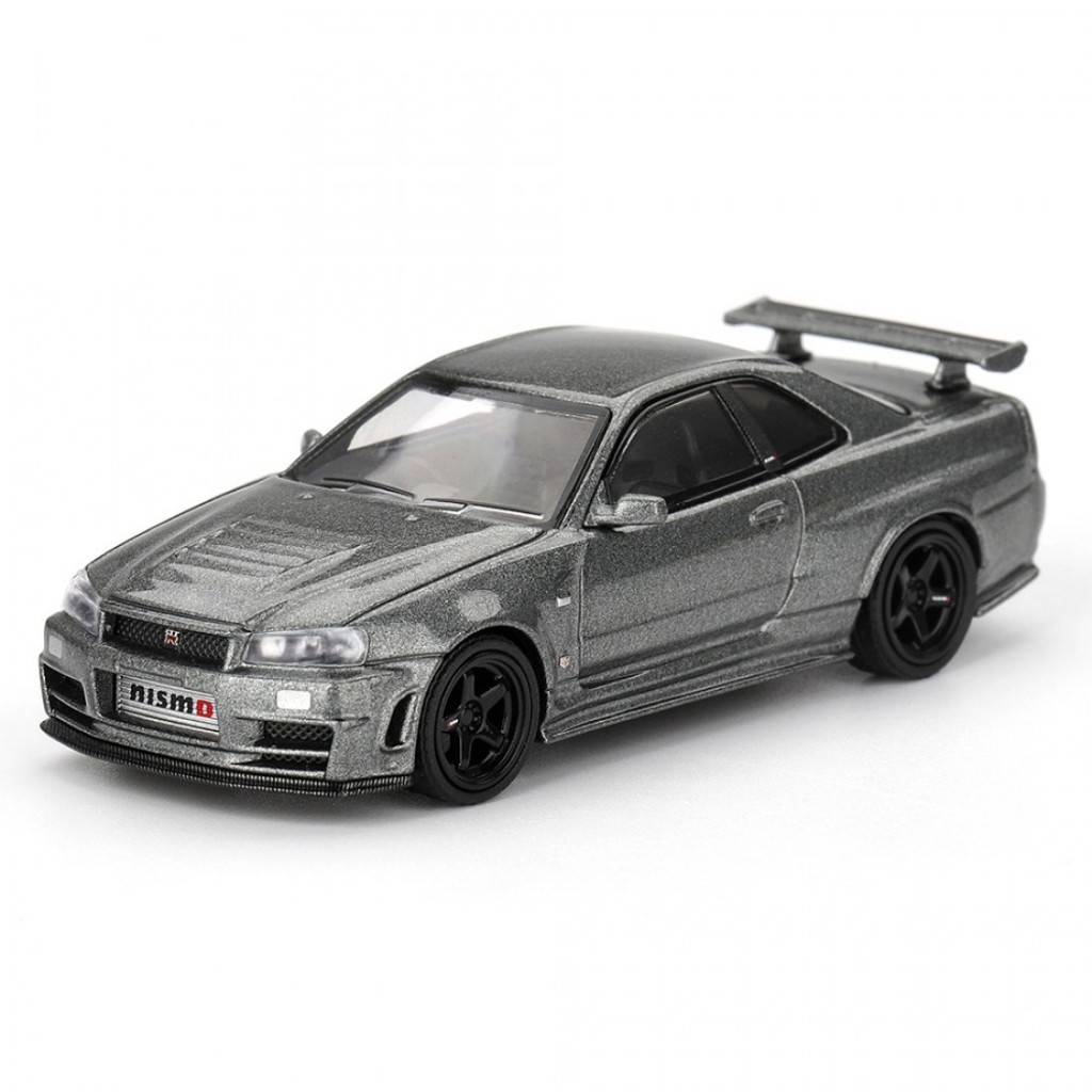 Mini GT MGT01160-R 1160 1/64 Nissan Skyline Metal Escuro Cinza NISMO BNR34 CRS Ver RHD Carro Modelo Em Escala Fundida