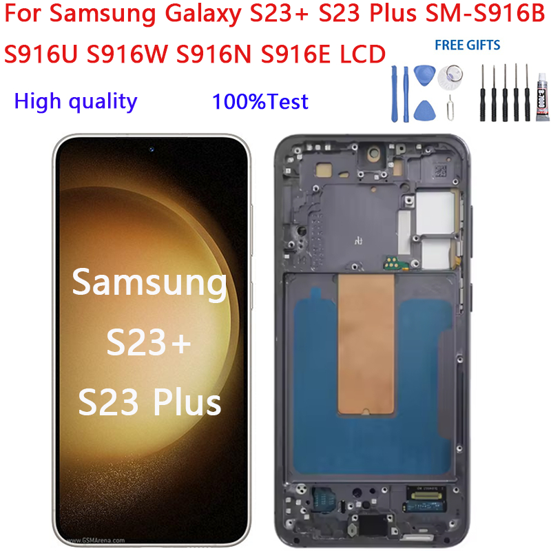 Para Samsung Galaxy S23 + S23 Plus SM-S916B S916U S916W S916N S916E Display LCD 