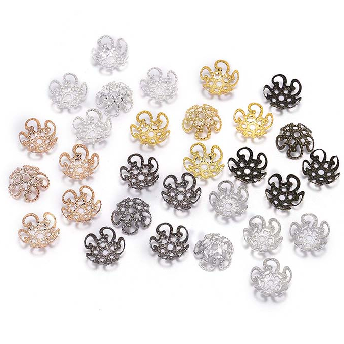 St.kunkka 100 peças Tulipa de Metal 8-10mm  Tamanho Diversos para Bijuterias
