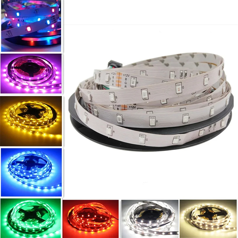 SMD 2835 DC 5V 12V LED Strip Light 5M 60leds/M Sem Fita De Luz À Prova D'água Diodo Flexível