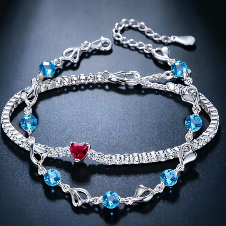 [Bem-estar por tempo limitado] Pulseira feminina amor 925, vários estilos ajustáveis presente de dia dos namorados