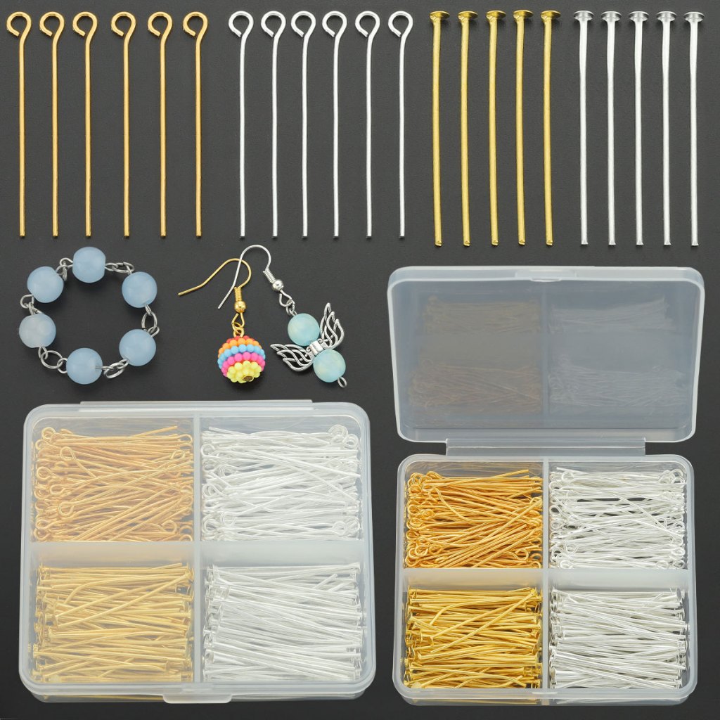 200 Unidades/Caixa Agulhas Para Fazer Joias DIY-De Nove Pontos/Fundo Plano-Adequadas Amarrar Contas , Pulseiras , Colare