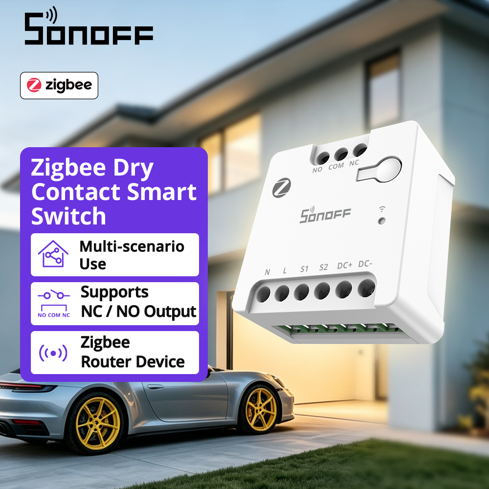 SONOFF MINI-ZBD Interruptor Zigbee Contato Seco Saída NO/NC Compatível AC/DC Controle Remoto e Timer Hub Zigbee