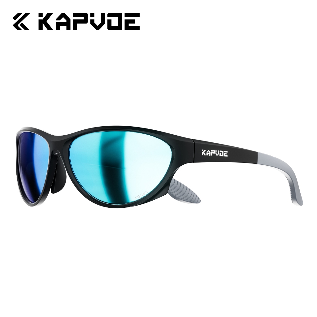 Óculos De Sol Esportivos Envolventes KAPVOE – Lentes Polarizadas Antiembaçantes , Proteção UV400 , Antirreflexo ; Adequa