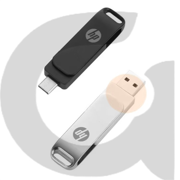 Pen Drive De Metal OTG Dois Em Um HP TYPE-C Armazenamento À Prova D'água Disco U USB 2.0 Giratório 8GB 16GB 32GB 64GB 12