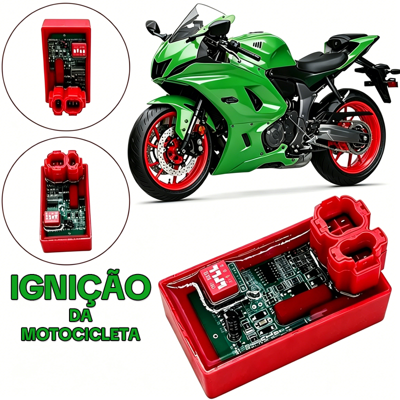 Corrida Profissional CDI de Ignição Modificado 6 Pinos Ajuste de Rotação 4000-12000RPM - Compatível com Diversas Motos