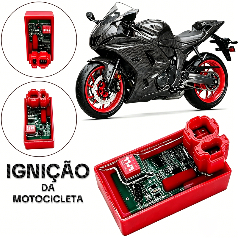 Interruptor de Ignição Reforçado De Motocicleta AC CDI 6 Pinos Com Painel ajustável de 2 modos 4000-12000RPM