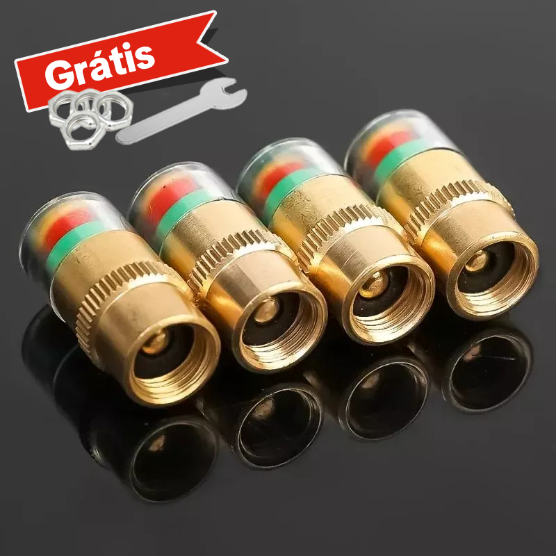 4 Pcs Universal Valve Cap Sensor-Car Tire Pressure Indicator-Alarm Monitoring-External Detection Tool