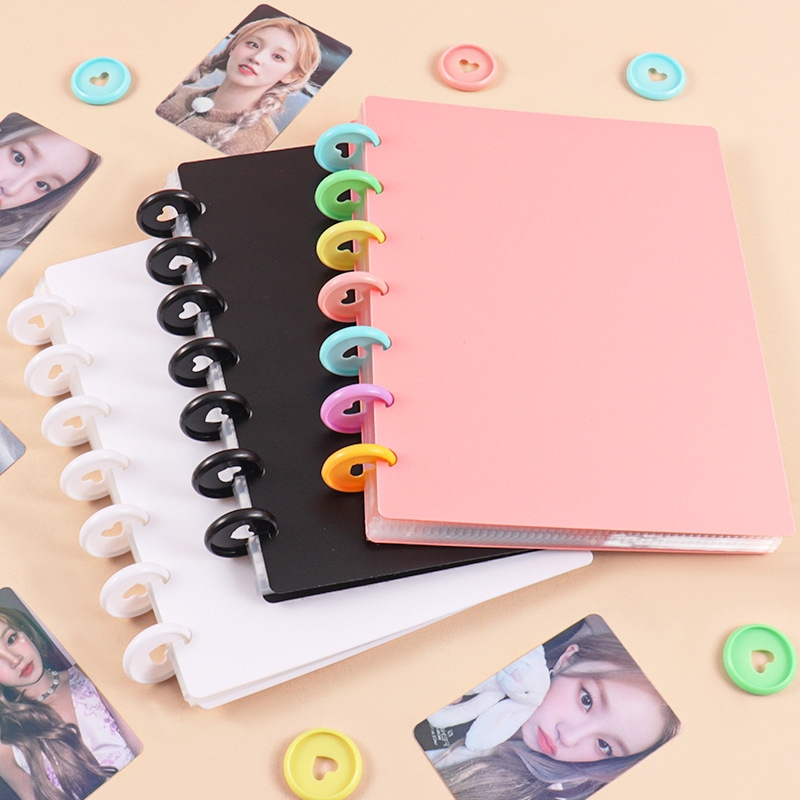 Álbum de Cartões Furo Cogumelo Para Cartões Kpop Fotos 80/160 Bolsos Páginas Removíveis Organizador de Cards Coleção