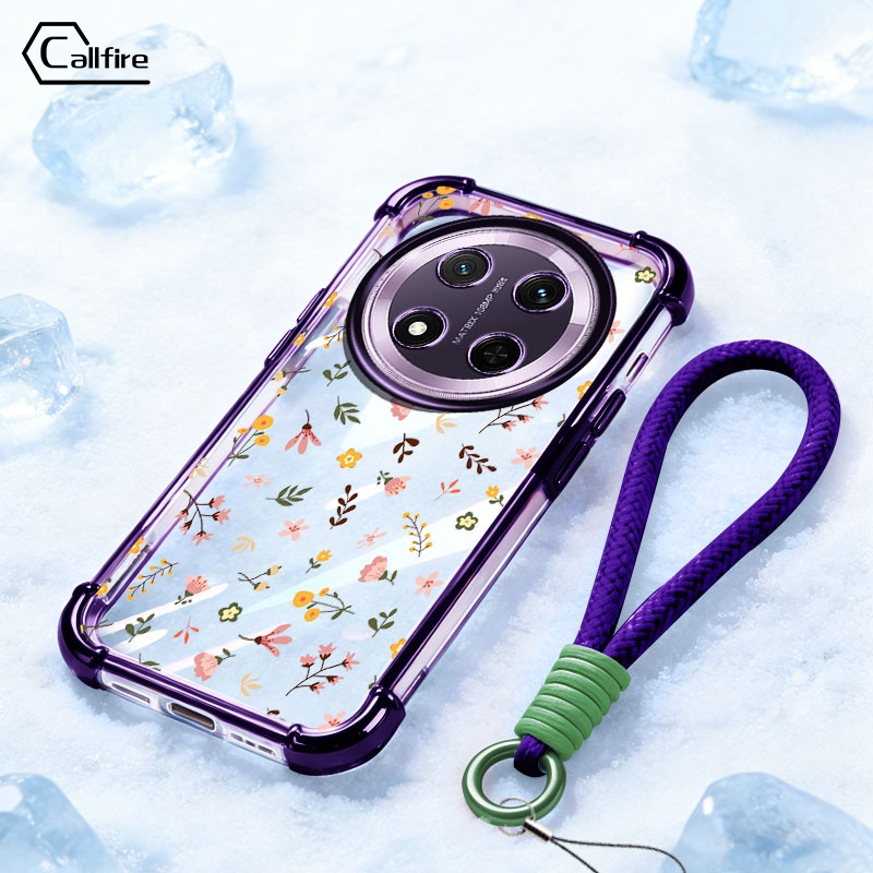 TPU Capa Traseira Para Honor X9D X9C X6B Plus Magia 7 Lite Tela Cheia Floral Criativo Capa Com Corda