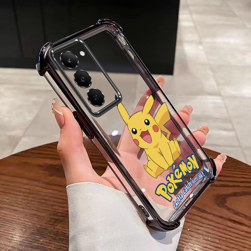 Poco C81 Pro M8s 5G Pokémon Capa Fofa Air Bag Proteção Caso Chapeamento De Canto