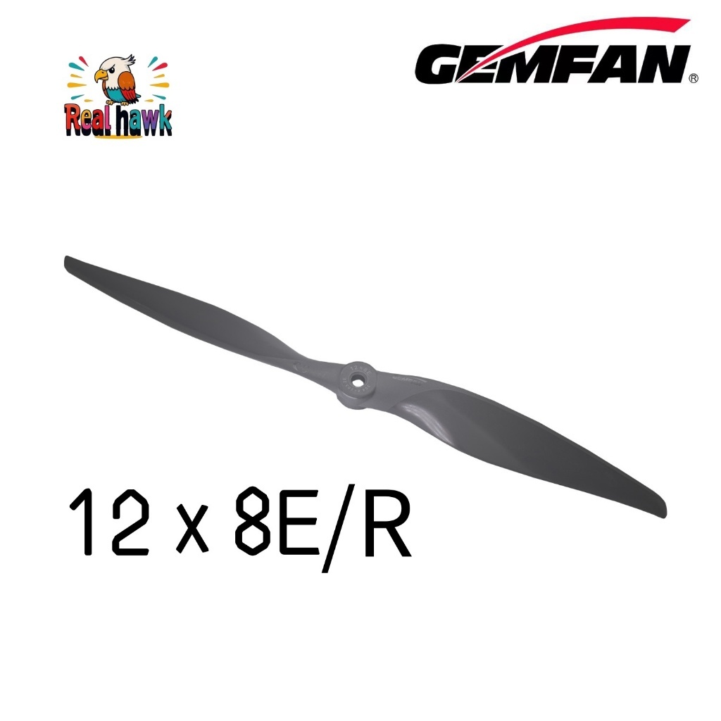 1 Unidade CW/CCW Hélice GEMFAN Vortex 12x8E/R Nylon Vidro - Alta Performance Upgrade para Asa Fixa RC Supera APC