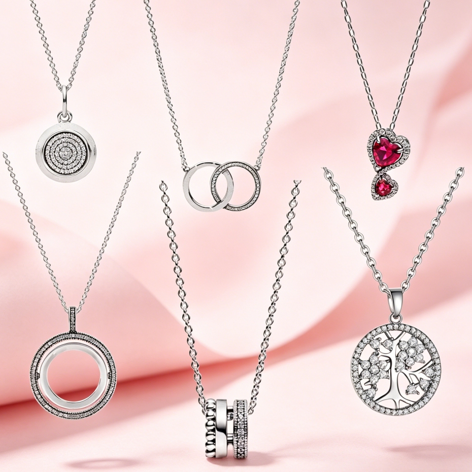 [Promoção de hoje] Colar feminino com anel clássico S925, pingente de diamante Pavé, presente de joia brilhante da moda