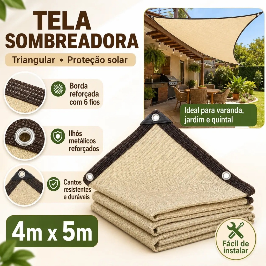 4x5m Tela Sombreamento Toldo Sombrite Garagem Proteção 90% Alta Qualidade