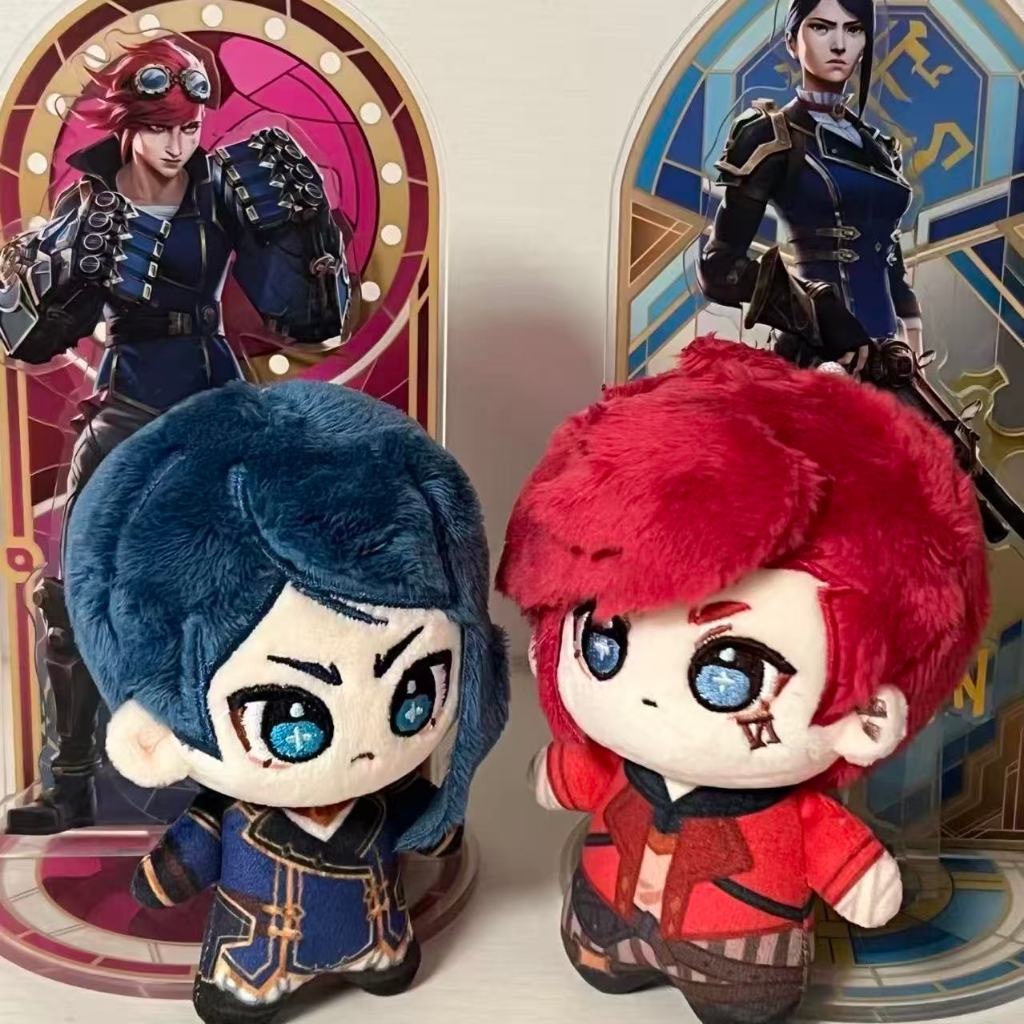 12cm Anime Arcane：League of Legends Bonecas De Pelúcia Bonito Caitlyn À Prova De Quebra-Cabeça Vi Brinquedos Pingente