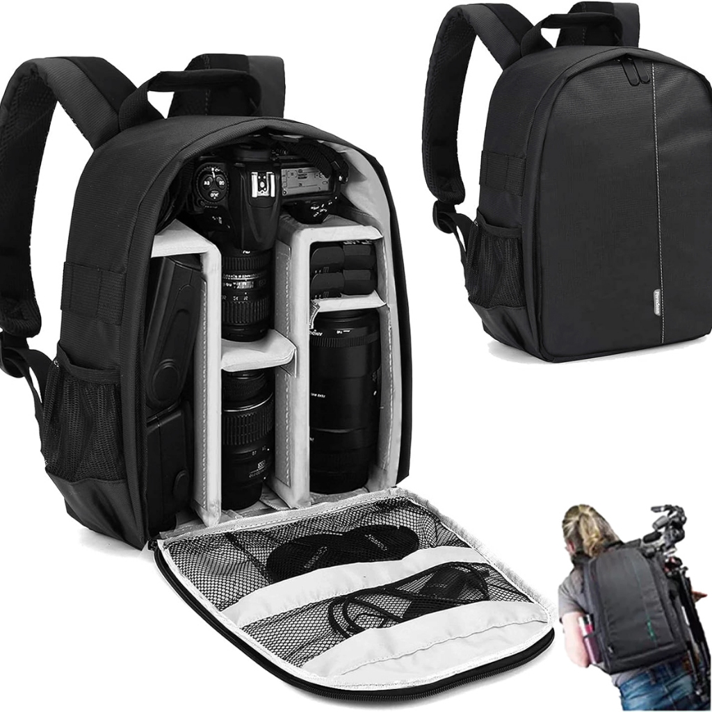 Mochila para Câmera Fotográfica DSLR/Mirrorless Compartimentos Impermeavel Grande