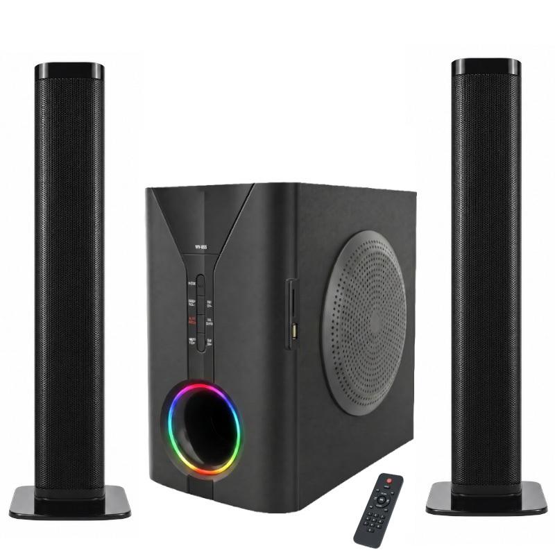 Sistema de Som 2.1 C/ Subwoofer 6.5" 400W, Bluetooth, USB/SD, Rádio FM, Luz RGB - Home Theater