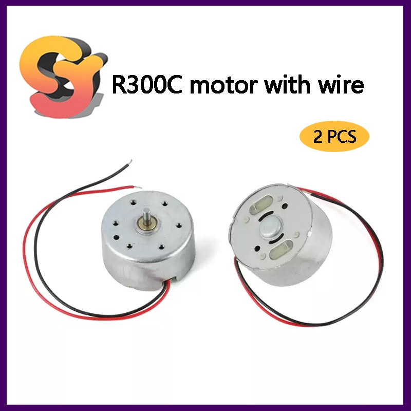 [Fornecimento de estoque pronto] 2 peças R300C Mini motor DC com motor de cabo motor de alta velocidade redondo 1.5V mot