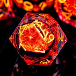 7 Pcs Llíquido Flow Core Eye of Sauron Dnd Sharp Edge Conjunto De Dados De Resina D20 D E Dungeon and Dragon Red Table R