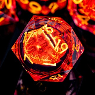 7 Pcs Llíquido Flow Core Eye of Sauron Dnd Sharp Edge Conjunto De Dados De Resina D20 D E Dungeon and Dragon Red Table R