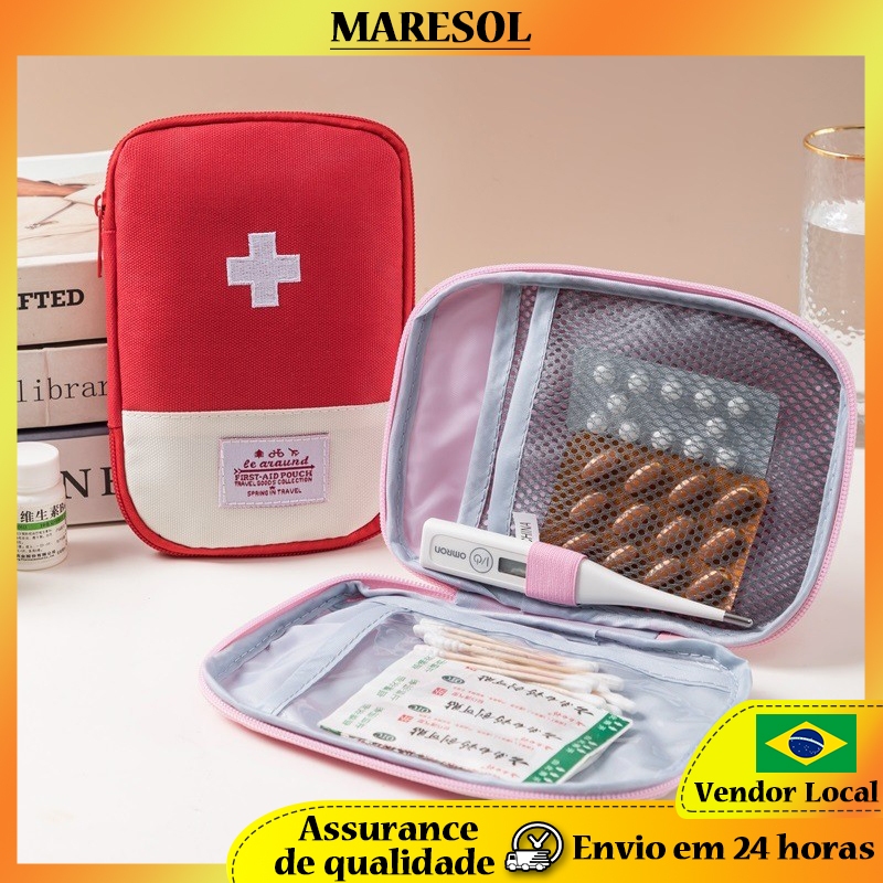 MARESOL Bolsa de remédios portátil para viagem de negócios Kit de primeiros socorros ao ar livre Bolsa de remédios peque