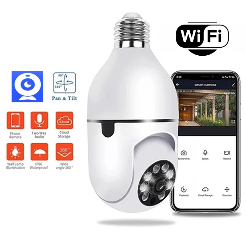 HEBIAN Wi-Fi Full HD 360 ° Câmera De Segurança Colorida Branca
