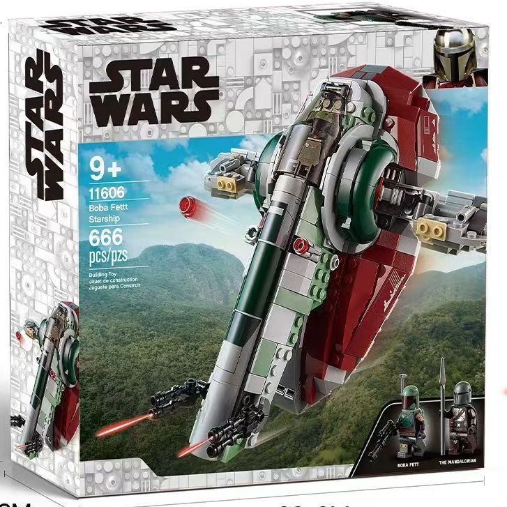 666 PCS Star Wars Bob Feit Nave Espacial Compatível Lego Fighter Boy Montado Bloco de Construção Brinquedos