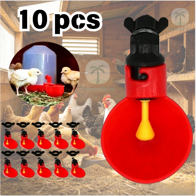 Criação de Aves - 10 Bebedouro Automático Copinho Copo Bebedor Aves Frangos