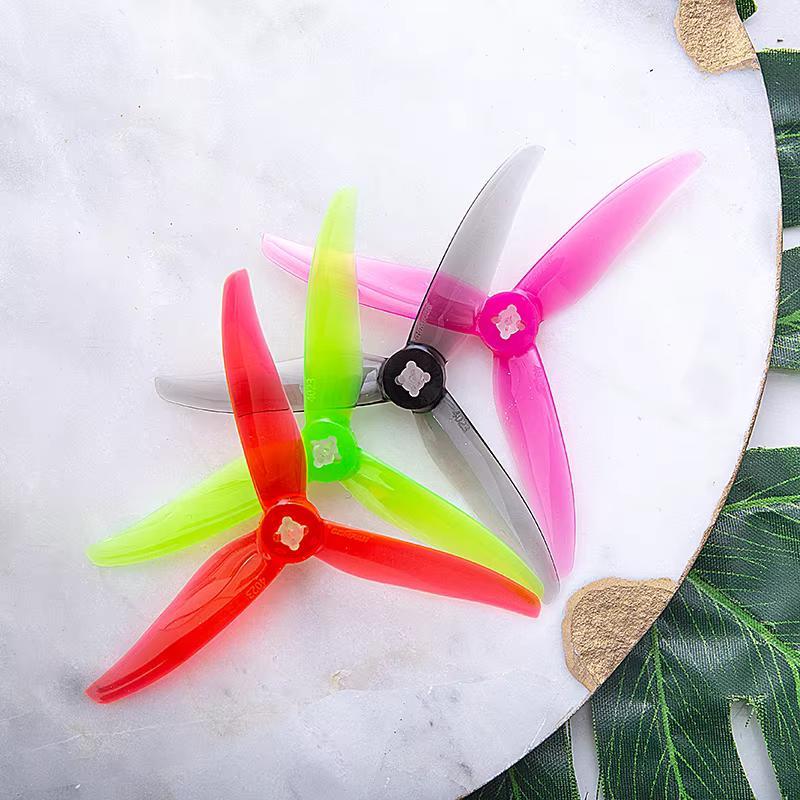 Hélice Gemfan 4023 4 Polegadas 3 Pás 1.5mm/2mm CW/CCW Compatível T-motor para Drone FPV Corrida - 4 Peças (2 Pares)