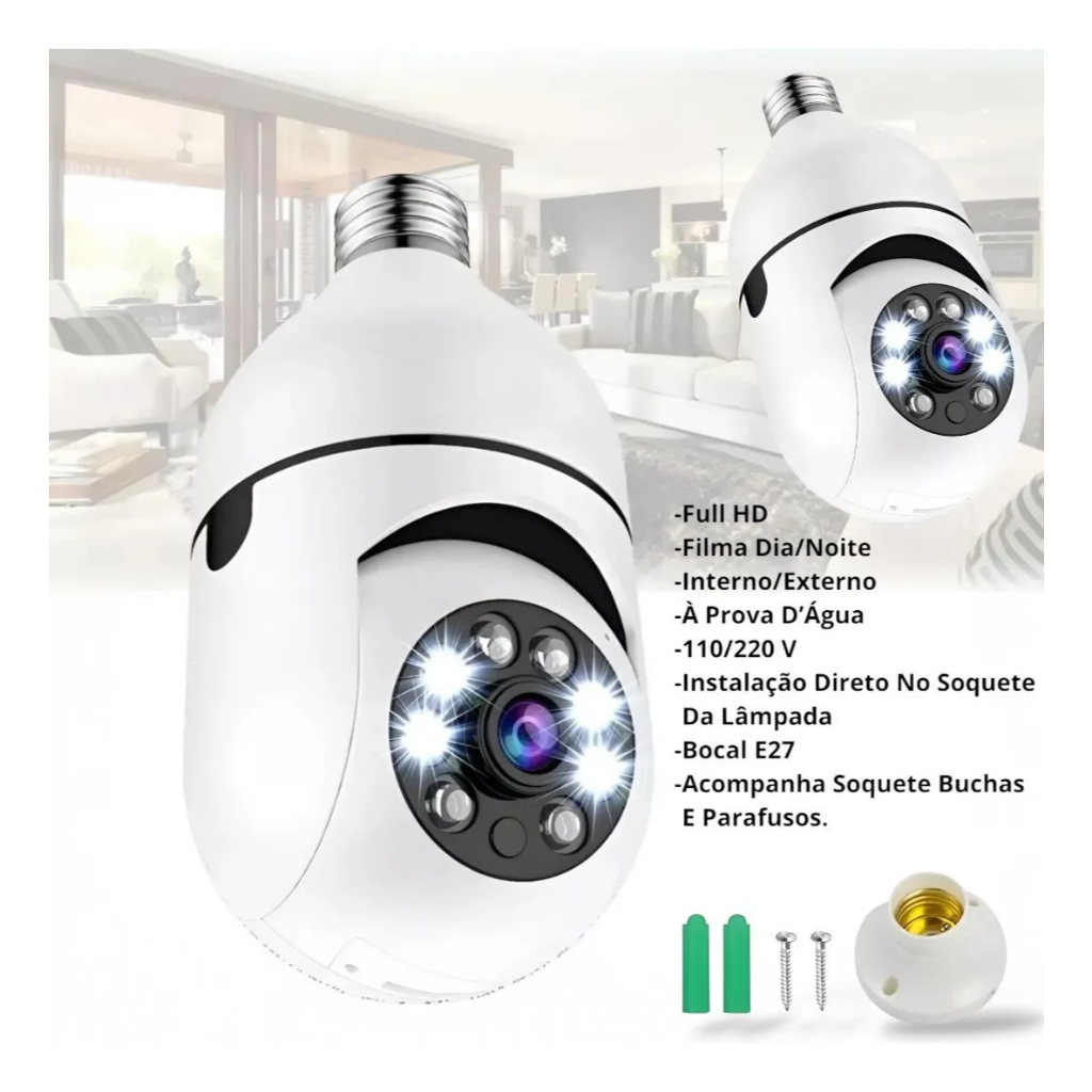 WiFi Sem Fio 360 ° Câmera Panorâmica , Áudio Bidirecional , Visão Noturna Infravermelha , De Vigilância Interna E Extern
