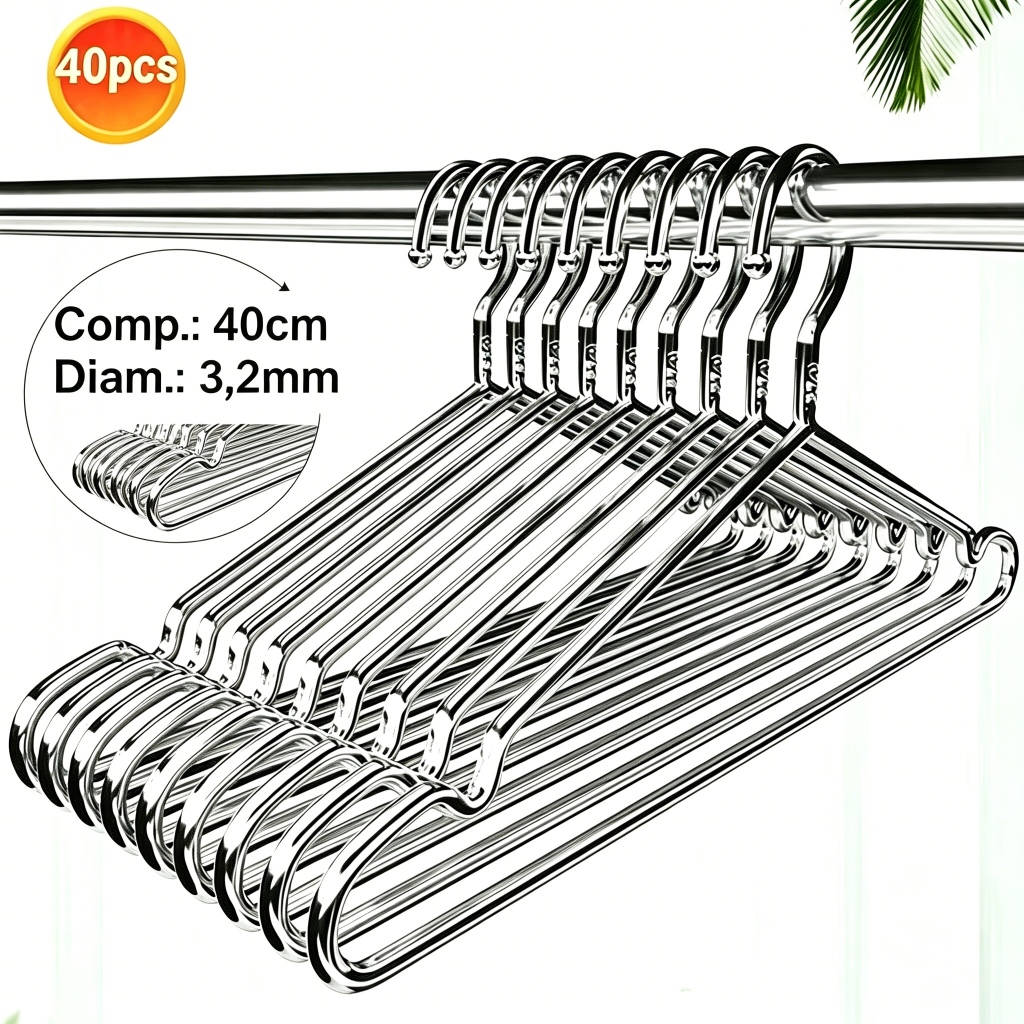 Kit 40/30/20/10 Cabides Tintureiro Metal Aço Cromado Adulto Cava Resistente Cabide，promoção de atacado,CO