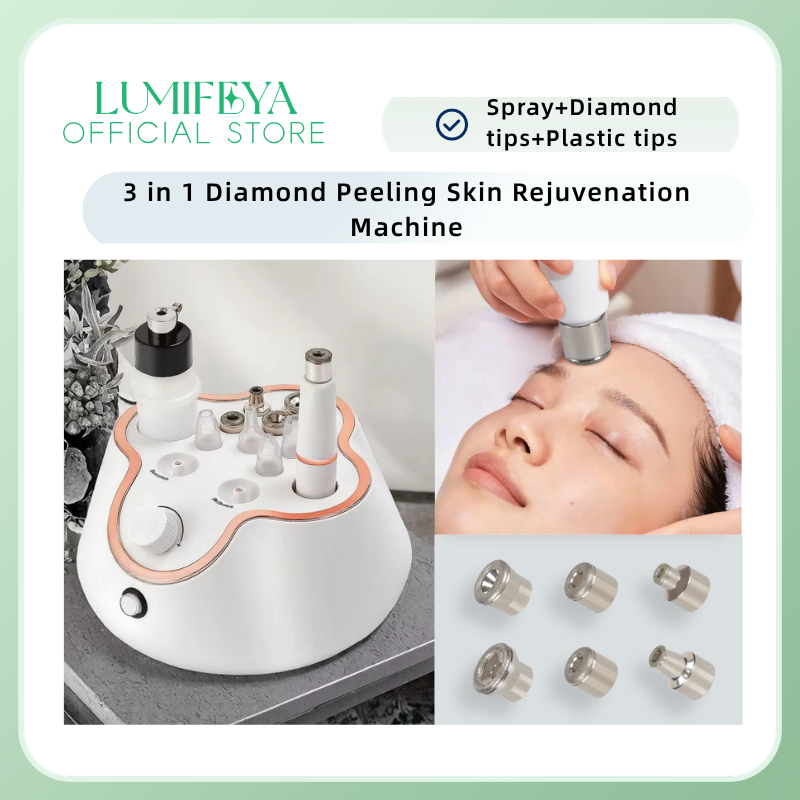 Máquina De Sucção A Vácuo Facial 3 Em 1 , Peeling De Diamante , Rejuvenescimento Da Pele , Microdermoabrasão Para Limpez