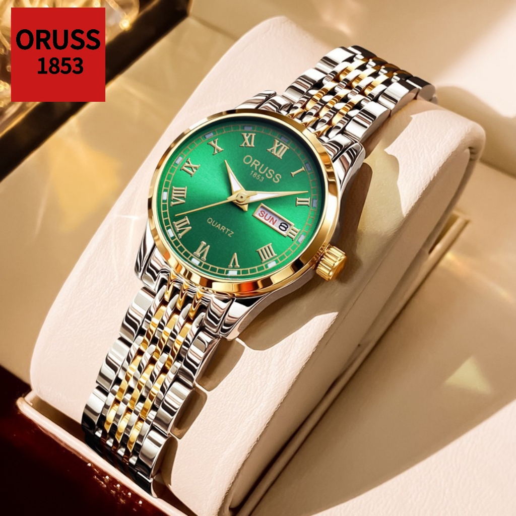 ORUSS Original Feminino Calendário Duplo À Prova D 'Água Luminoso Luxo Relógio d