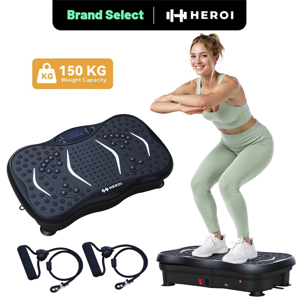 HEROI Plataforma Vibratória, Aparelho de Vibração Caseiro, Alivia Dores, Tonifica+Até 150kg