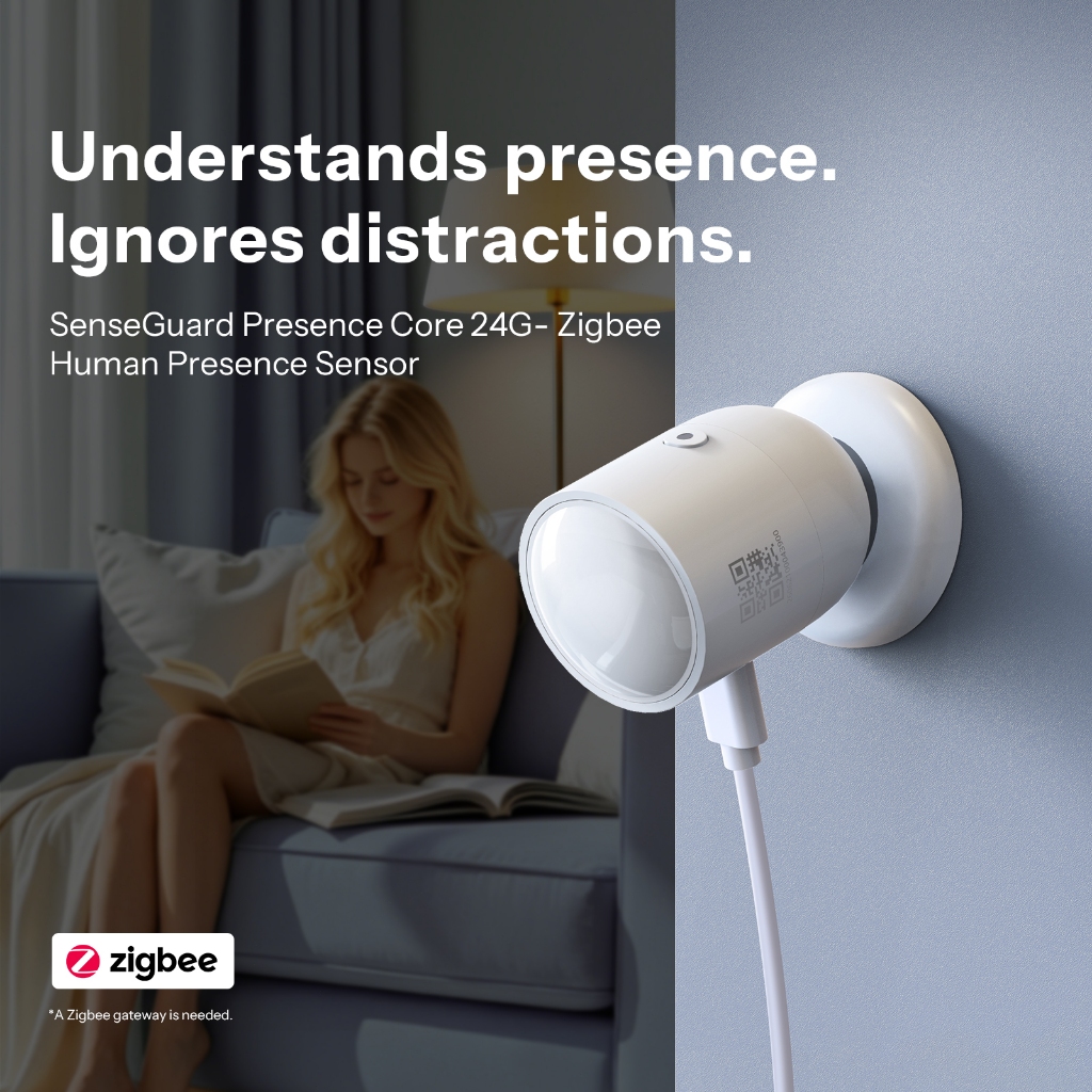 SONOFF SNZB-06P24 Sense Guard Presence Core 24G Zigbee Sensor De Presença Humana Alimentado Por Radar mmWave Avançado De