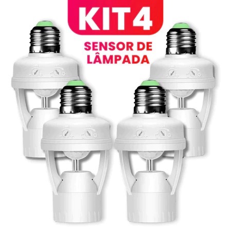 Kit 1/2/3/4 Sensor de Presença com Temporizador Infravermelho Bivolt 110V 220V Para Lâmpada até 60W