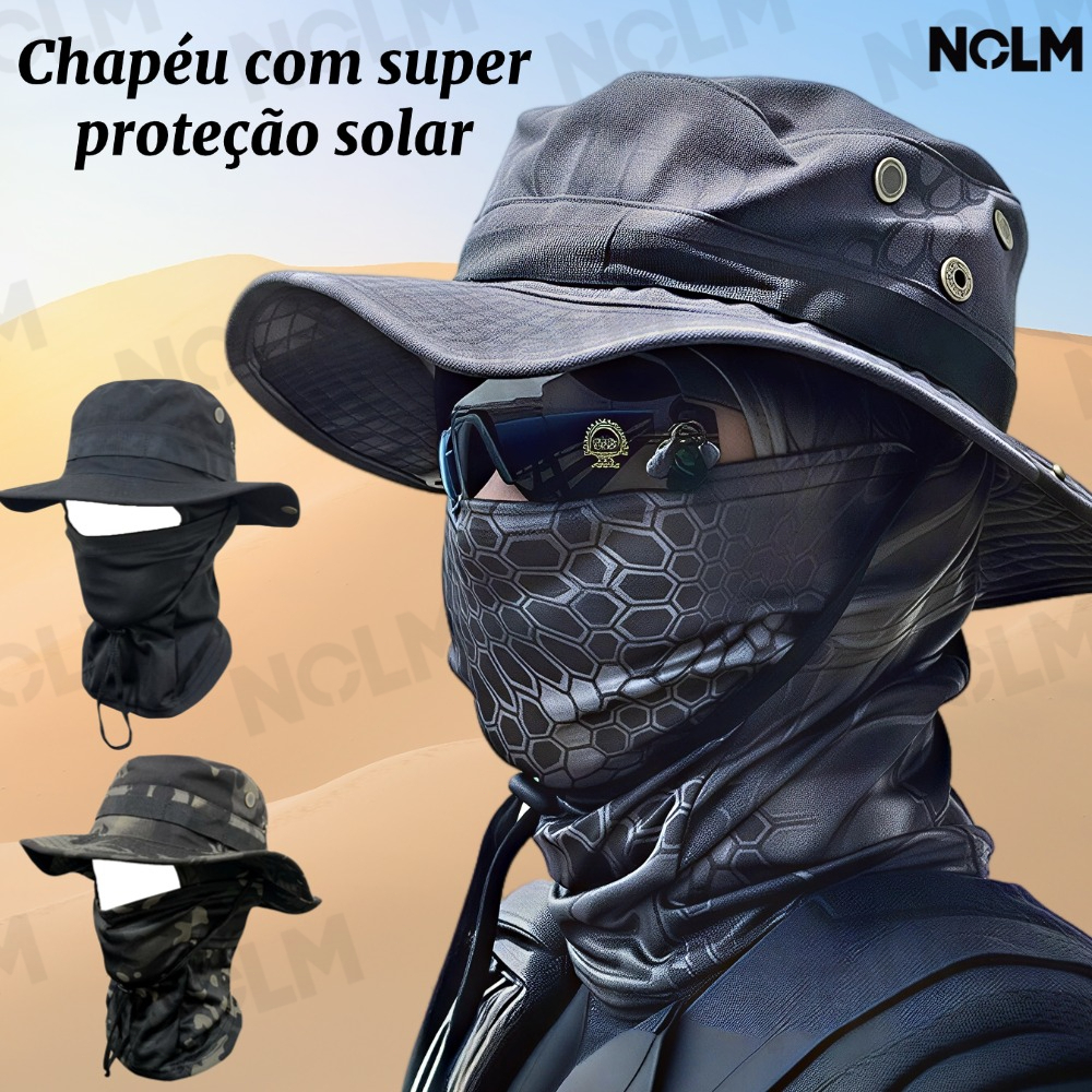 Boonie Chapéu Balaclava Terno Dobrável Macio Proteção Solar Boné De Pesca Respirável Pescador Caça Ao Ar Livre Amplo-NO