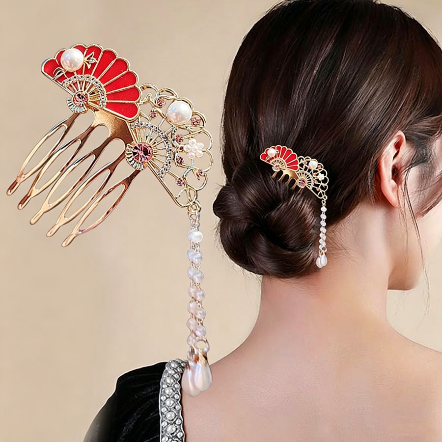 Estilo chinês pérola borla cocar Hairpin novo estilo chinês antigo inserido pente de cabelo High-End acessórios de cabel