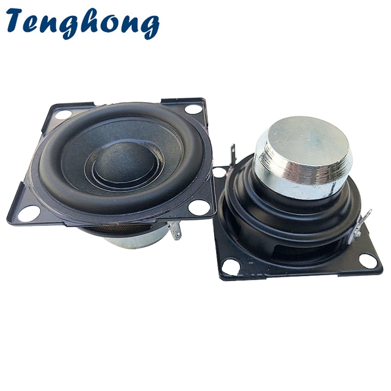 Tenghong 2 Pçs 2 Polegada Alto-Falante Portátil De Gama Completa 6 Ohm 15W Borda De Borracha Home Theater Áudio Som Músi