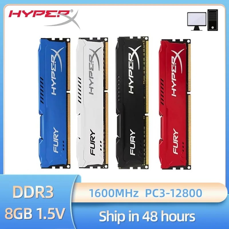 HyperX Fury Memoria RAM DDR3 8 Gb 1600 Mhz 240 Pinos 1.5 V PC3-12800 Memória U-DIMM Para Desktop