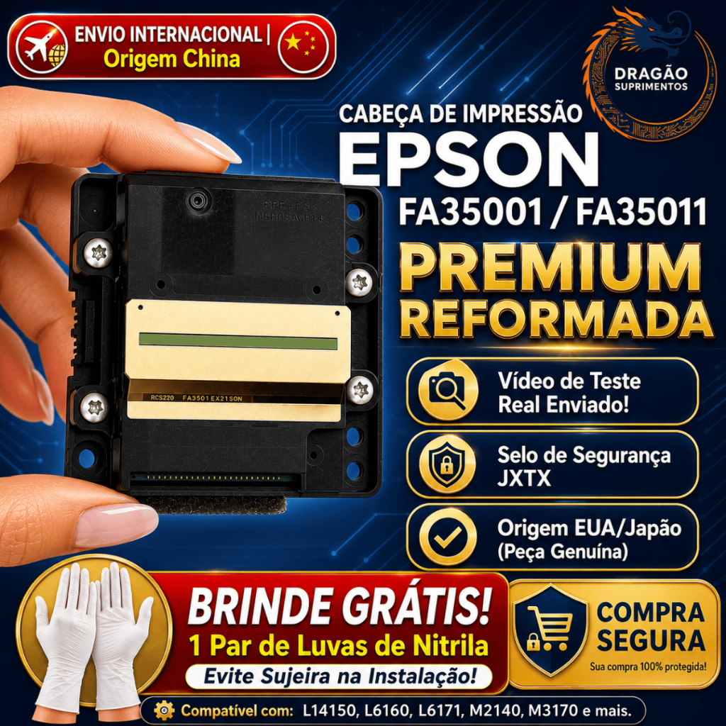 Cabeça De Impressão FA35001 FA35011 Epson L14150 L6190 L6171 L6170 L6161 L6198 Recondicionada Qualidade Pronta Entrega