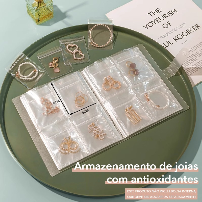 Conjunto Completo De Armazenamento De Joias – Livro Organizador De 84/160 Slots Com Bolsas Antioxidação Correspondentes