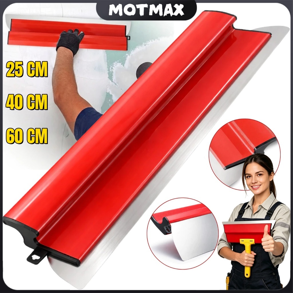 25-40-60cm Desempenadeira Aço Inoxidável Lâmina Lisa Flexível Substituível para Massa Corrida - Envio Rápido